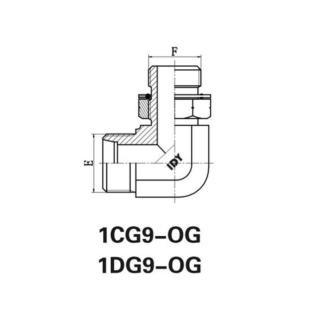 90 ° резьба из локтя BSPP Регулируйте заканчивается уплотнительным кольцом